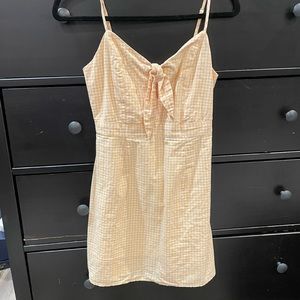 XS Lulus Yellow Plaid Mini Summer Dress